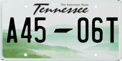 TN license plate A4506T