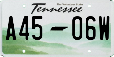 TN license plate A4506W