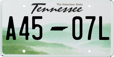 TN license plate A4507L