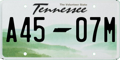 TN license plate A4507M
