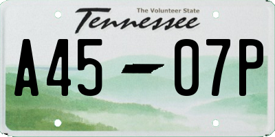 TN license plate A4507P