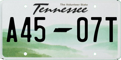 TN license plate A4507T
