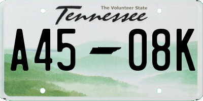 TN license plate A4508K
