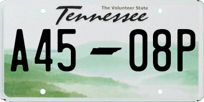 TN license plate A4508P