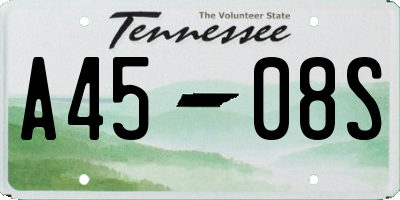 TN license plate A4508S