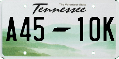 TN license plate A4510K