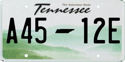 TN license plate A4512E