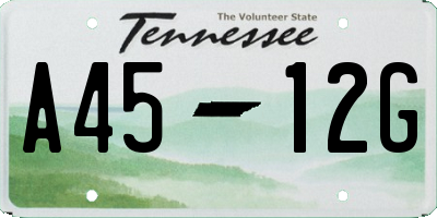 TN license plate A4512G