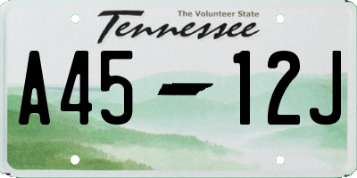 TN license plate A4512J