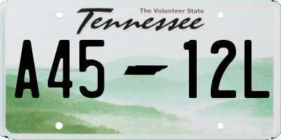 TN license plate A4512L