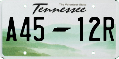 TN license plate A4512R