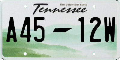 TN license plate A4512W