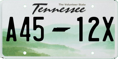 TN license plate A4512X
