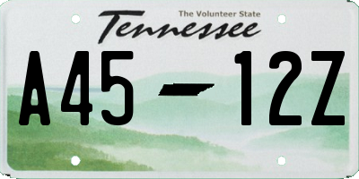 TN license plate A4512Z