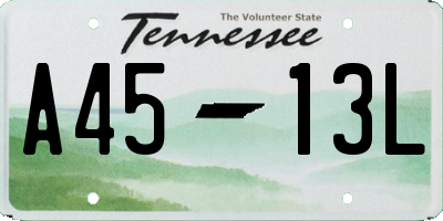 TN license plate A4513L