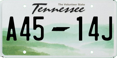 TN license plate A4514J