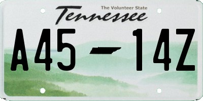 TN license plate A4514Z