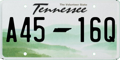TN license plate A4516Q