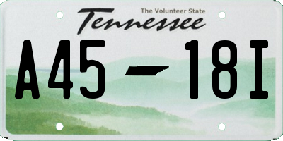 TN license plate A4518I