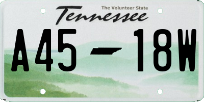 TN license plate A4518W