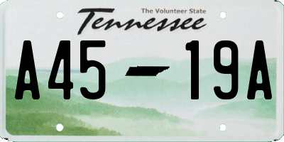 TN license plate A4519A