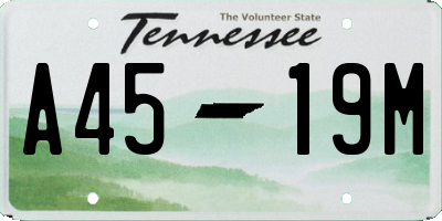 TN license plate A4519M