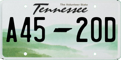 TN license plate A4520D