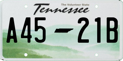 TN license plate A4521B