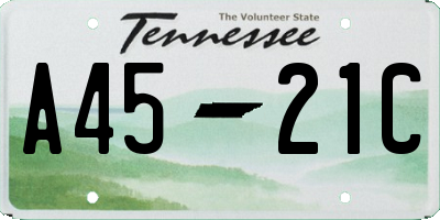 TN license plate A4521C