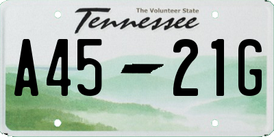 TN license plate A4521G