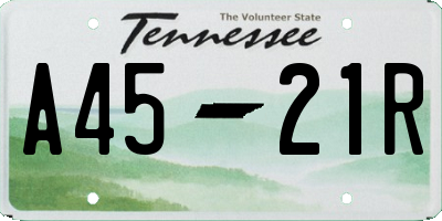 TN license plate A4521R
