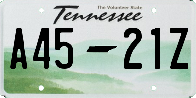 TN license plate A4521Z