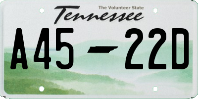 TN license plate A4522D
