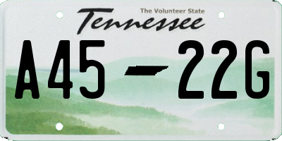 TN license plate A4522G
