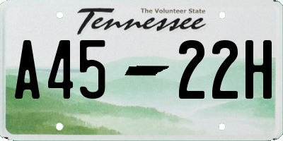 TN license plate A4522H