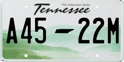 TN license plate A4522M