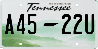 TN license plate A4522U