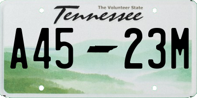 TN license plate A4523M