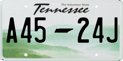 TN license plate A4524J