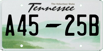 TN license plate A4525B