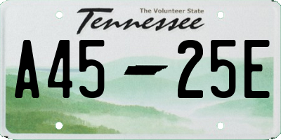TN license plate A4525E