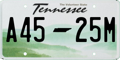TN license plate A4525M