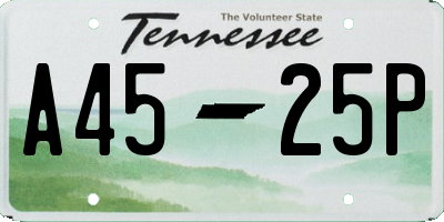 TN license plate A4525P