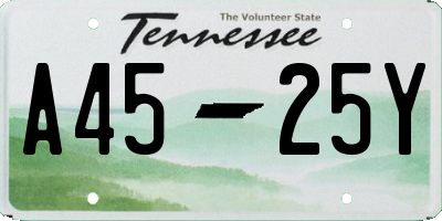 TN license plate A4525Y