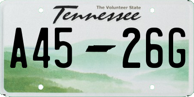 TN license plate A4526G