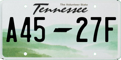 TN license plate A4527F