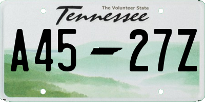 TN license plate A4527Z