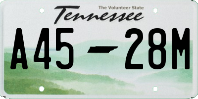 TN license plate A4528M