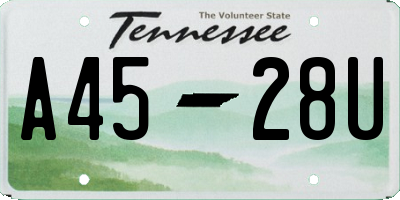 TN license plate A4528U