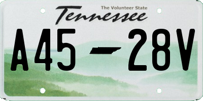 TN license plate A4528V